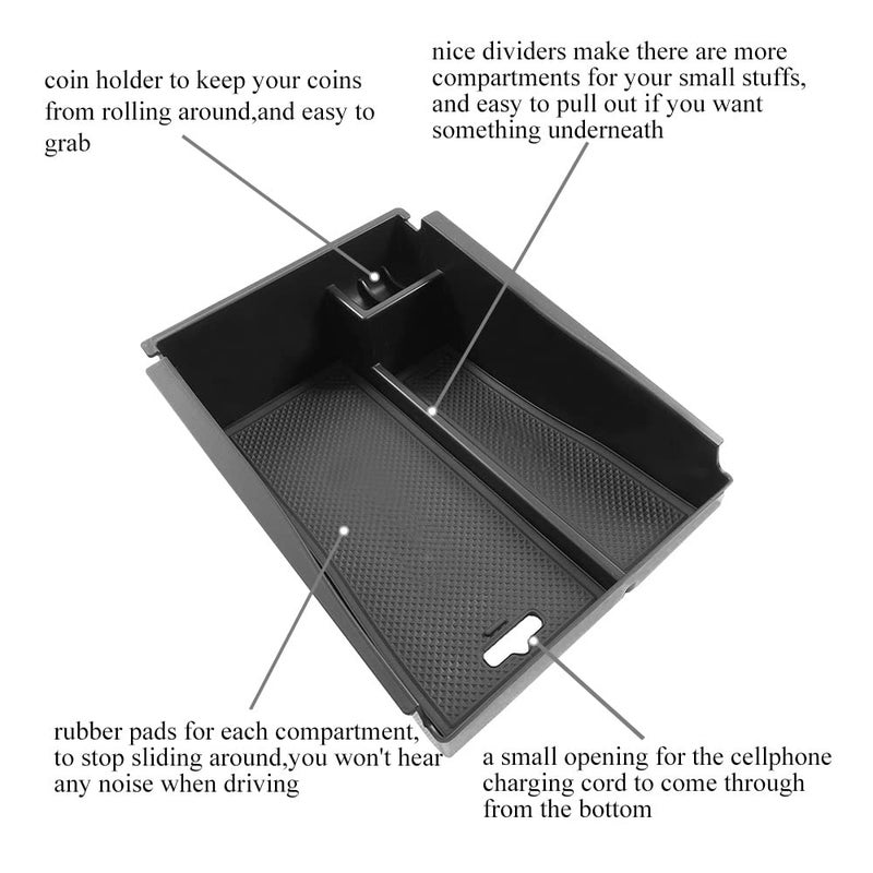 Vesul Center Console Armrest Storage Box Compatible with Hyundai Tucson 2016-2021 ABS Tray Insert Organizer Glove Pallet Phone Holder - Image 3